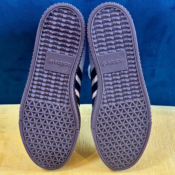 Adidas Sambarose Platform Sneakers - White w/ Black Stripes and Brown Gum Sole - Picture 6 of 10